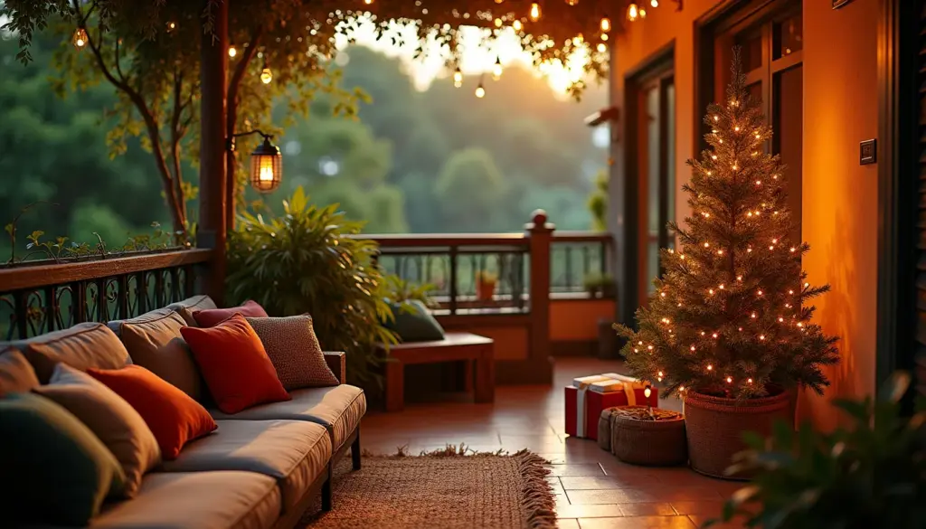 47 ideias de decoração de natal varanda apartamento que transformam seu cantinho