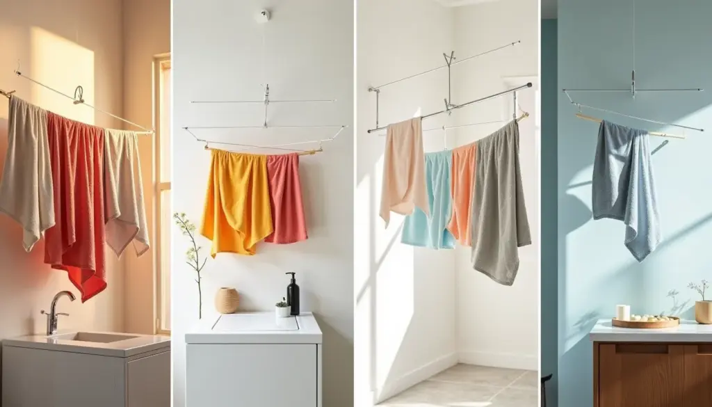 36 Ideias de Varal Teto Apartamento Que Transformam Sua Lavanderia
